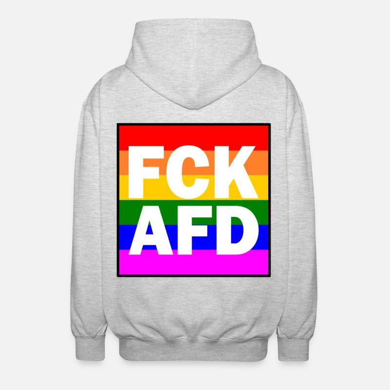 Fck afd - Unisex Kapuzenjacke - Hellgrau meliert