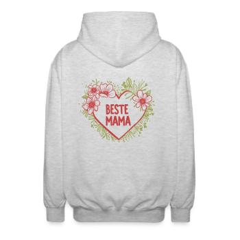 Beste Mama - Unisex Kapuzenjacke - Hellgrau meliert - Hinten - AI Model Male 185 light (185cm)