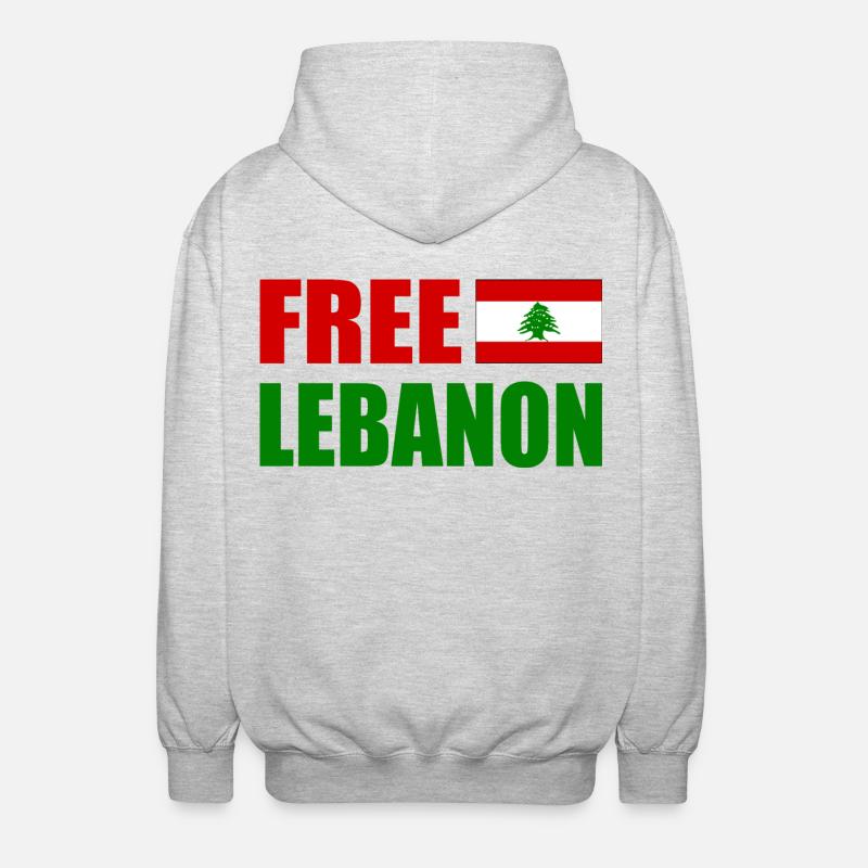 free lebanon - libanon - Unisex Kapuzenjacke - Hellgrau meliert