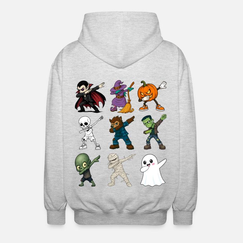 Drôles de figurines d’Halloween Dabbing - Veste à capuche unisexe - gris clair chiné