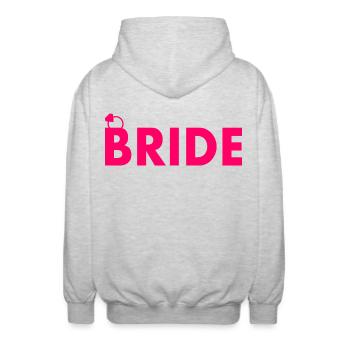 Bride - Unisex Hooded Jacket - light heather grey - Back - AI Model Male 185 light (185cm)