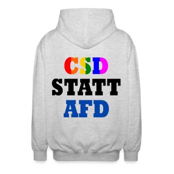 Csd statt afd - Unisex Kapuzenjacke - Hellgrau meliert - Hinten - AI Model Male 185 light (185cm)