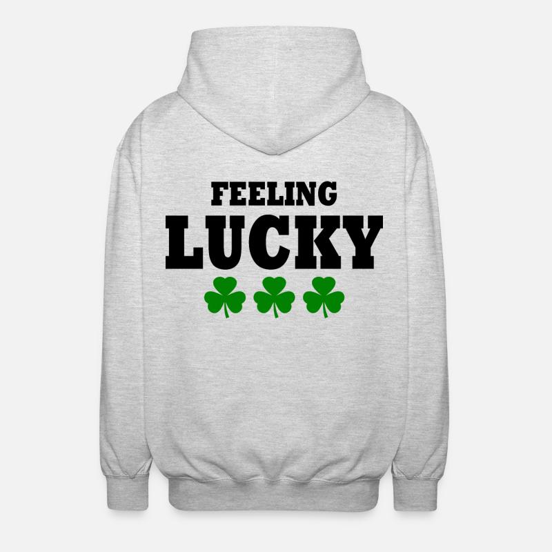 feeling lucky - Veste à capuche unisexe - gris clair chiné
