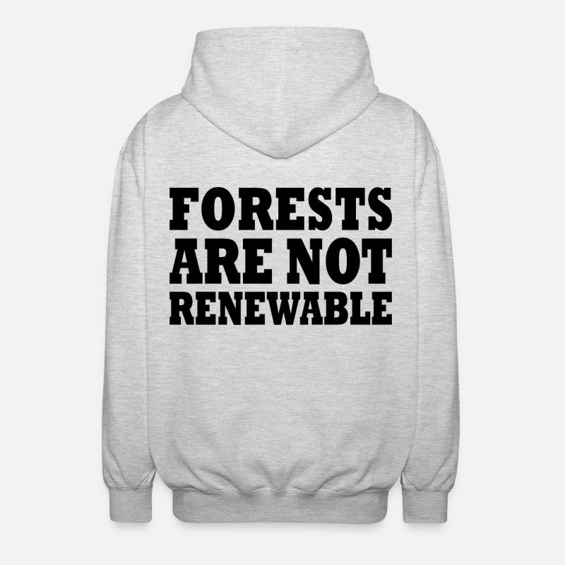 forests are not renewable - Veste à capuche unisexe - gris clair chiné