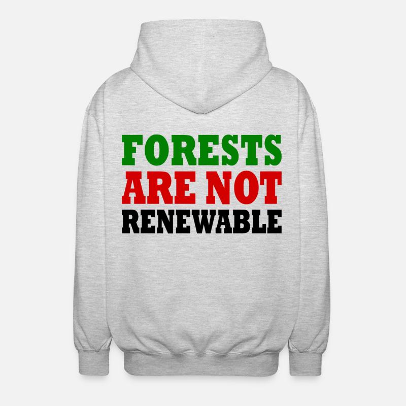 forests are not renewable - Veste à capuche unisexe - gris clair chiné