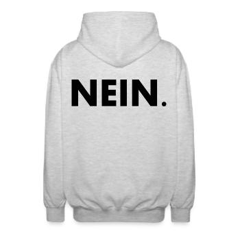 Nein - Unisex Kapuzenjacke - Hellgrau meliert - Hinten - AI Model Male 185 light (185cm)