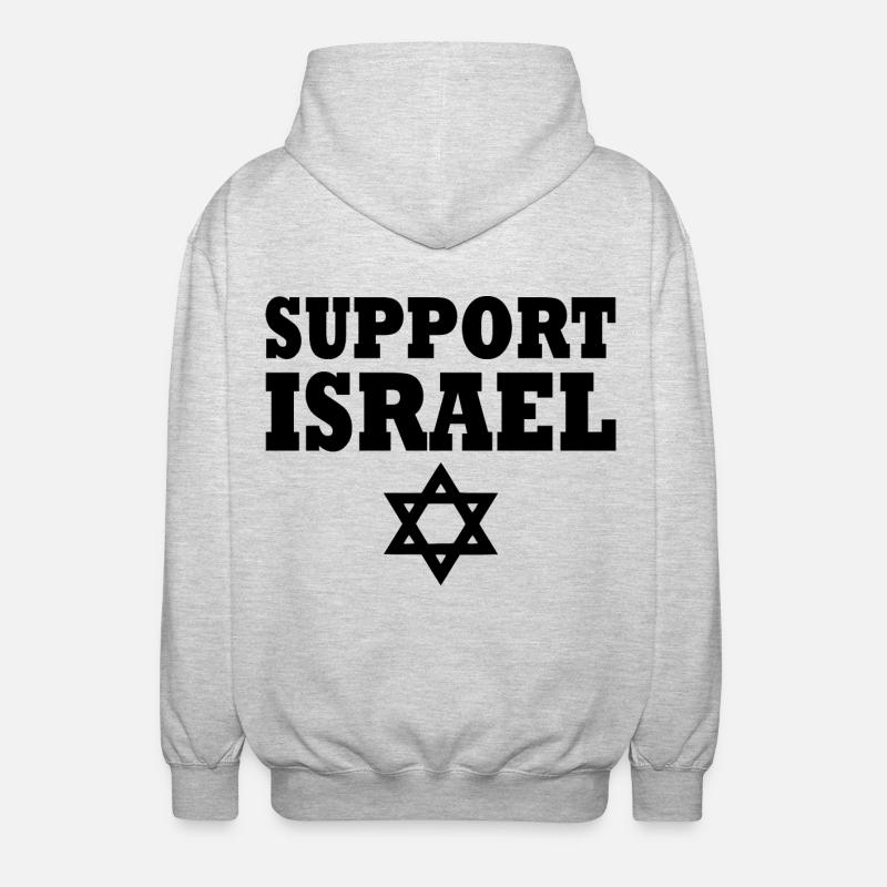 Support israel - Veste à capuche unisexe - gris clair chiné