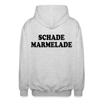 Schade Marmelade - Unisex Kapuzenjacke - Hellgrau meliert - Hinten - AI Model Male 185 light (185cm)
