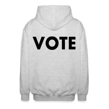 Vote - Unisex Hooded Jacket - light heather grey - Back - AI Model Male 185 light (185cm)