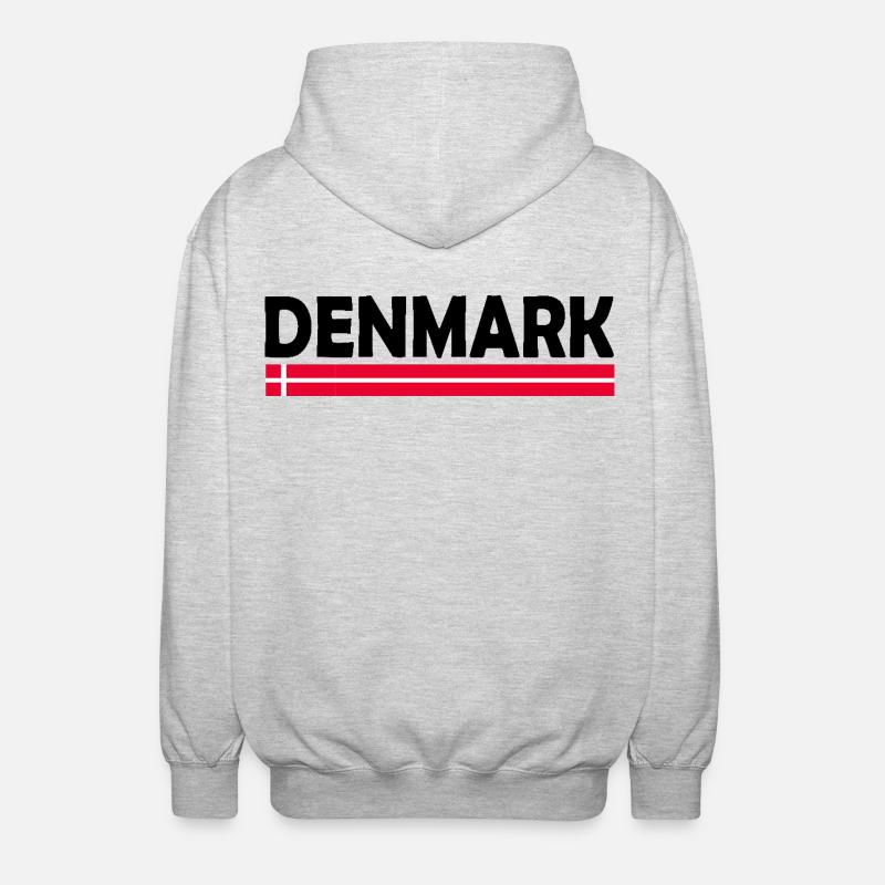 Dänemark flagge - Unisex Kapuzenjacke - Hellgrau meliert