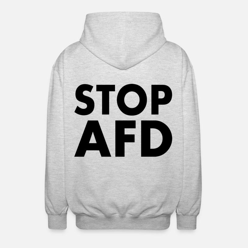 Stop afd - Unisex Kapuzenjacke - Hellgrau meliert
