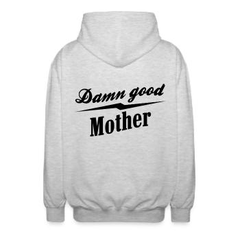 Damn good mother - Unisex Kapuzenjacke - Hellgrau meliert - Hinten - AI Model Male 185 light (185cm)
