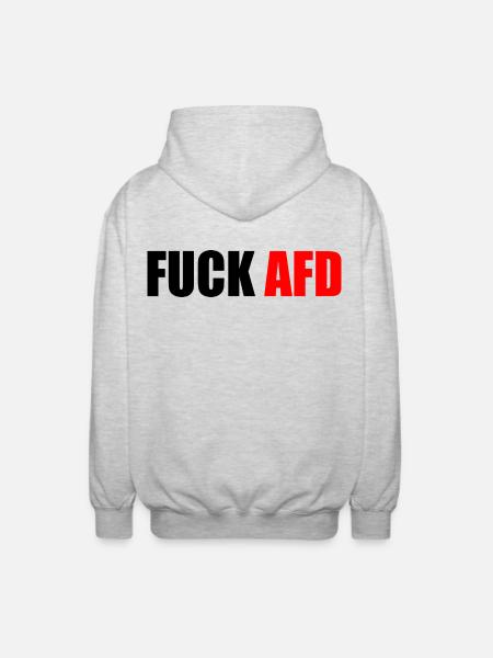 Fuck afd - Unisex Hooded Jacket - light heather grey