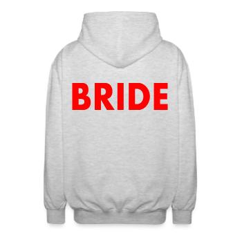 Bride - Unisex Hooded Jacket - light heather grey - Back - AI Model Male 185 light (185cm)