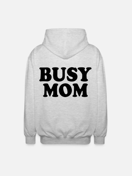 Busy mom - Unisex Hooded Jacket - light heather grey
