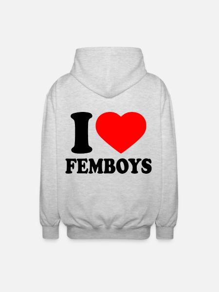 I love femboys - Unisex Hooded Jacket - light heather grey