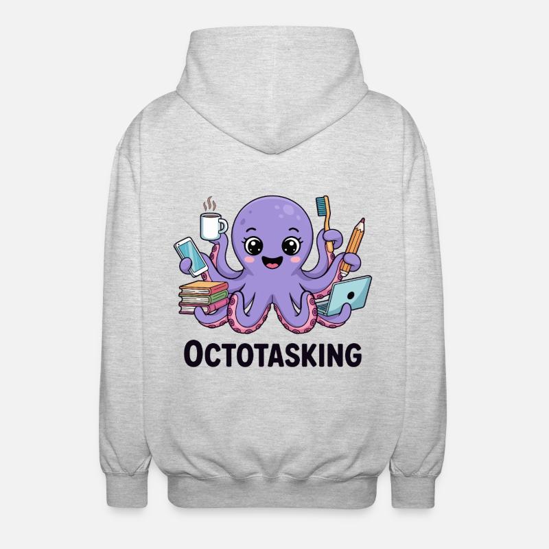 Octotasking octopus en mode multitâche - Veste à capuche unisexe - gris clair chiné