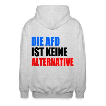 die afd ist keine alternative - Unisex Kapuzenjacke - Hellgrau meliert - Hinten - AI Model Male 185 light (185cm)