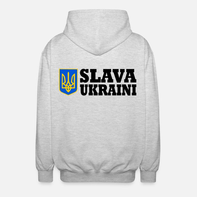 Slava ukraini - Veste à capuche unisexe - gris clair chiné