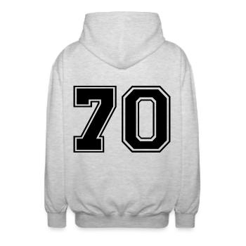 70 - Unisex Hooded Jacket - light heather grey - Back - AI Model Male 185 light (185cm)