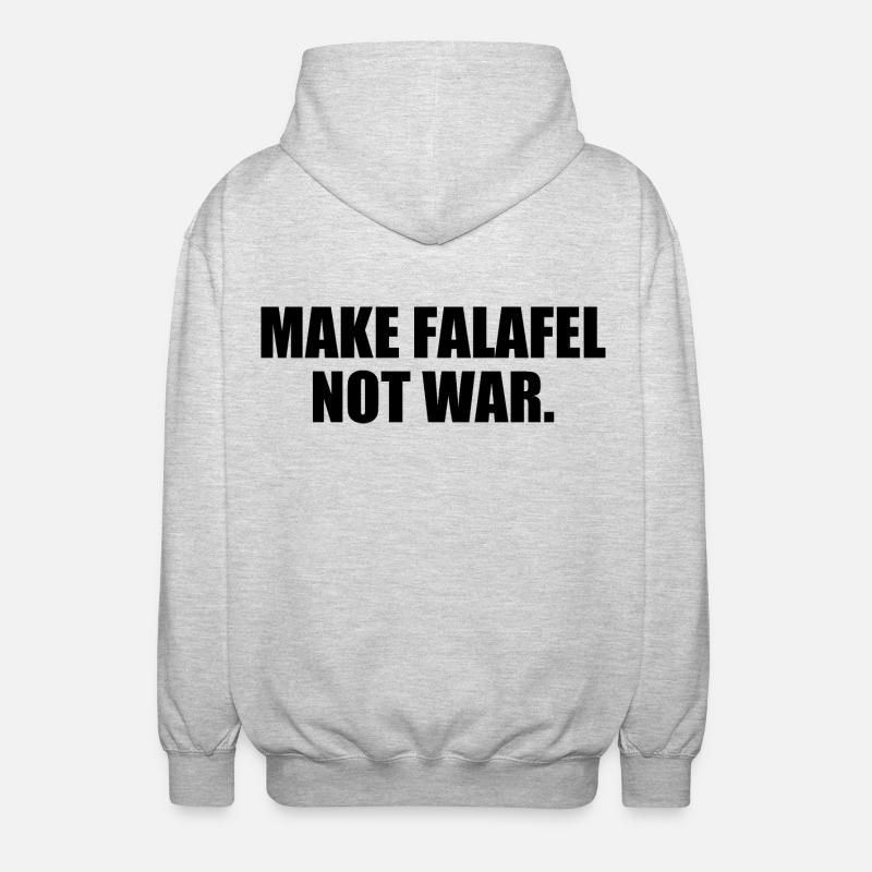Make falafel not war - Unisex Kapuzenjacke - Hellgrau meliert