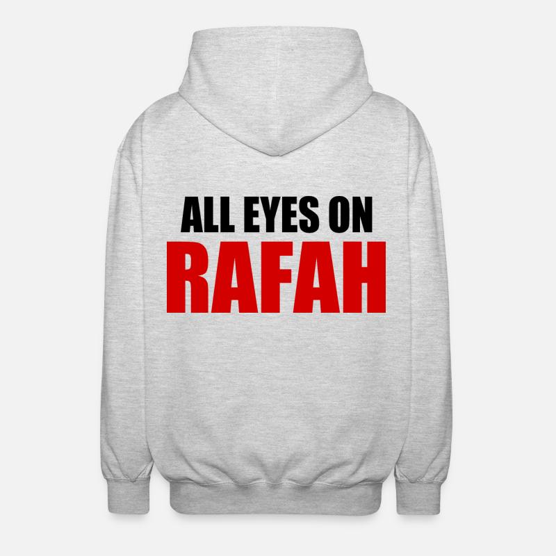 all eyes on rafah - Unisex Hooded Jacket - light heather grey