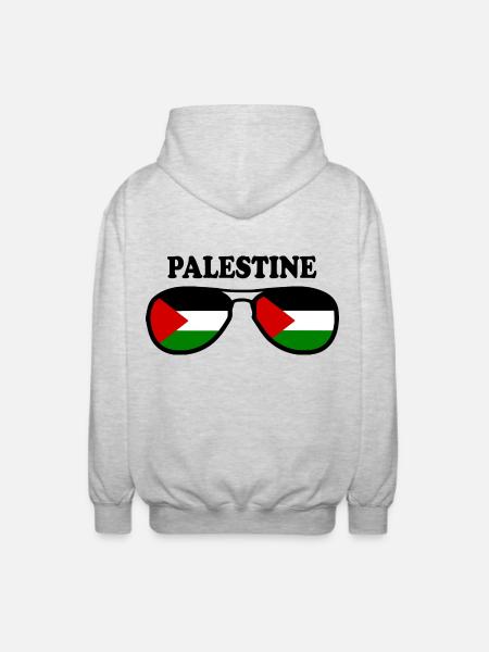 palestina - Unisex Hooded Jacket - light heather grey