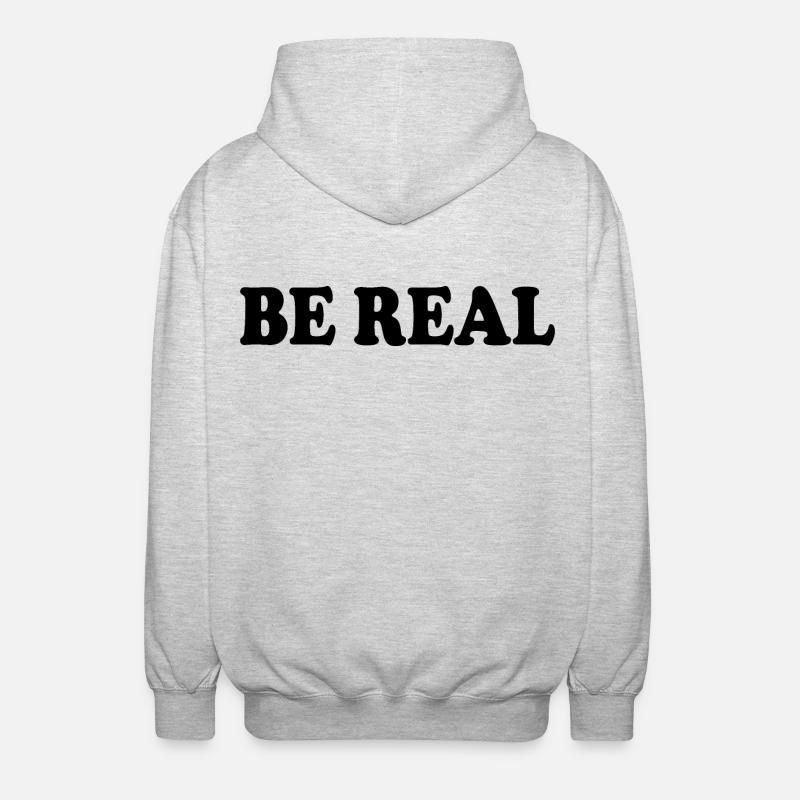 Be real - Unisex Kapuzenjacke - Hellgrau meliert