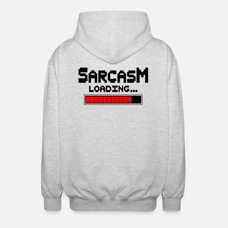 Sarcasm Loading Humor - Unisex Hooded Jacket - light heather grey