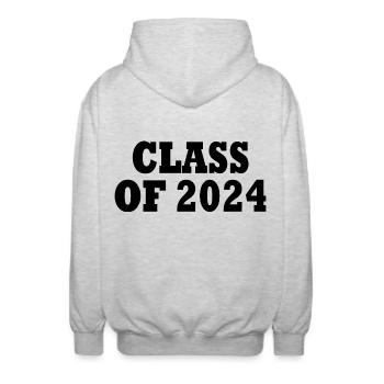Class of 2024 - Unisex Hooded Jacket - light heather grey - Back - AI Model Male 185 light (185cm)