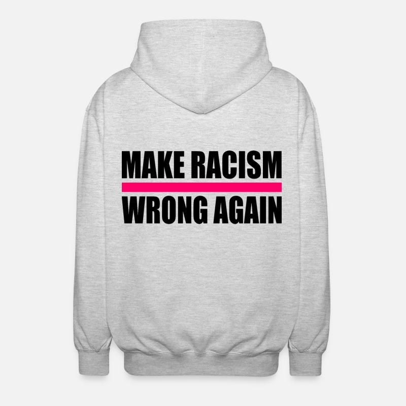 make racism wrong again - Veste à capuche unisexe - gris clair chiné