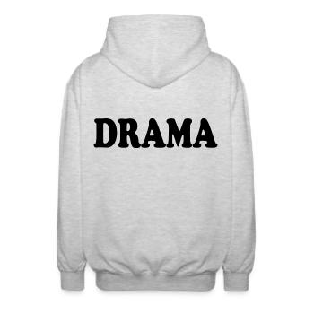 Drama - Unisex Hooded Jacket - light heather grey - Back - AI Model Male 185 light (185cm)
