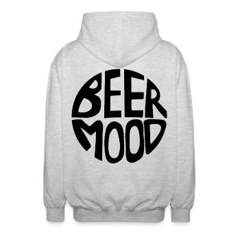 Beer Mood - Unisex Hooded Jacket - light heather grey - Back - AI Model Male 185 light (185cm)