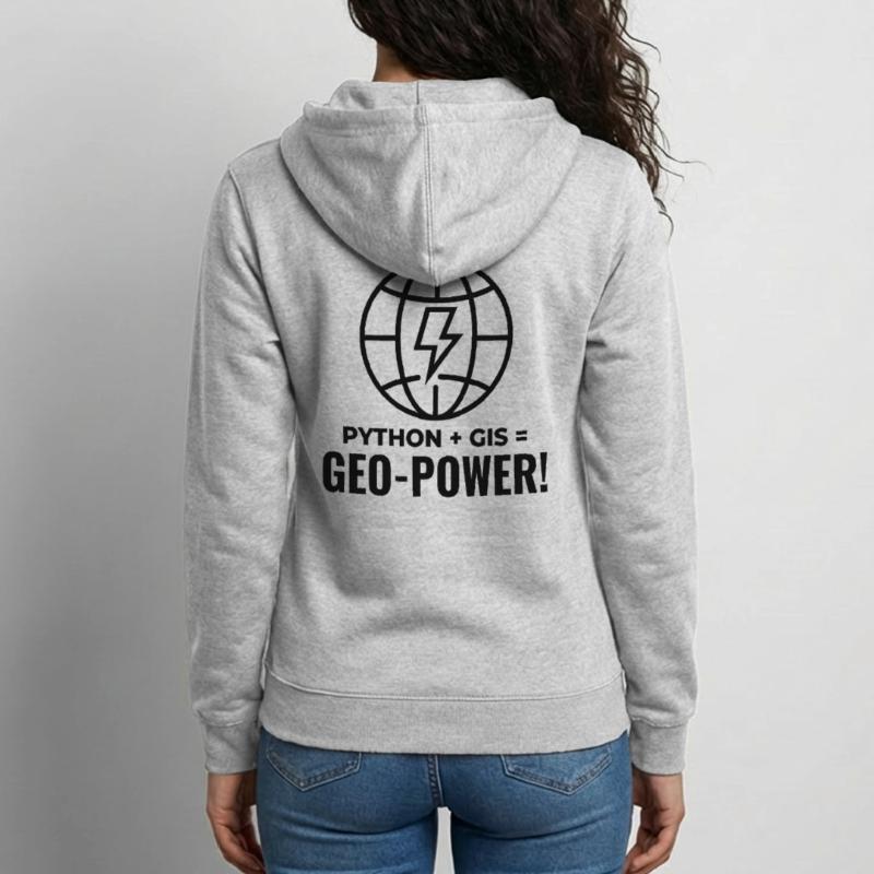 Python GIS Geo-Power Programmierung Geospatial Unisex Kapuzenjacke