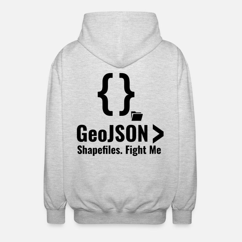 Debatte über GeoJSON-Shapefiles GIS-Datenformat - Unisex Kapuzenjacke - Hellgrau meliert