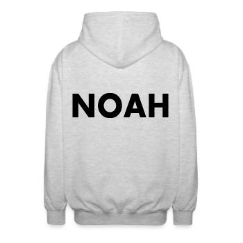 Noah - Unisex Hooded Jacket - light heather grey - Back - AI Model Male 185 light (185cm)