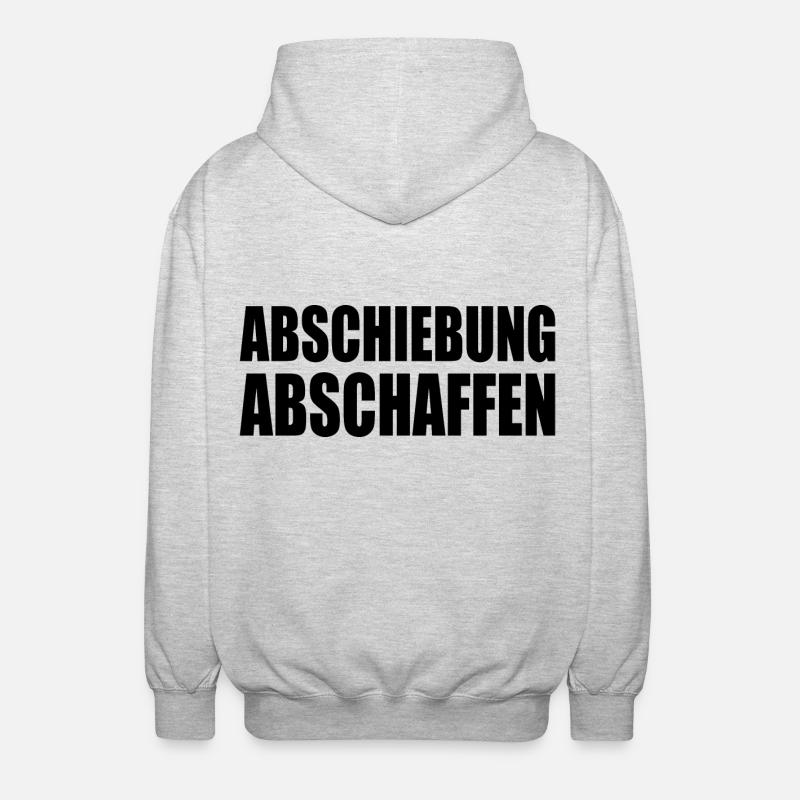 abschiebung abschaffen - Unisex Kapuzenjacke - Hellgrau meliert