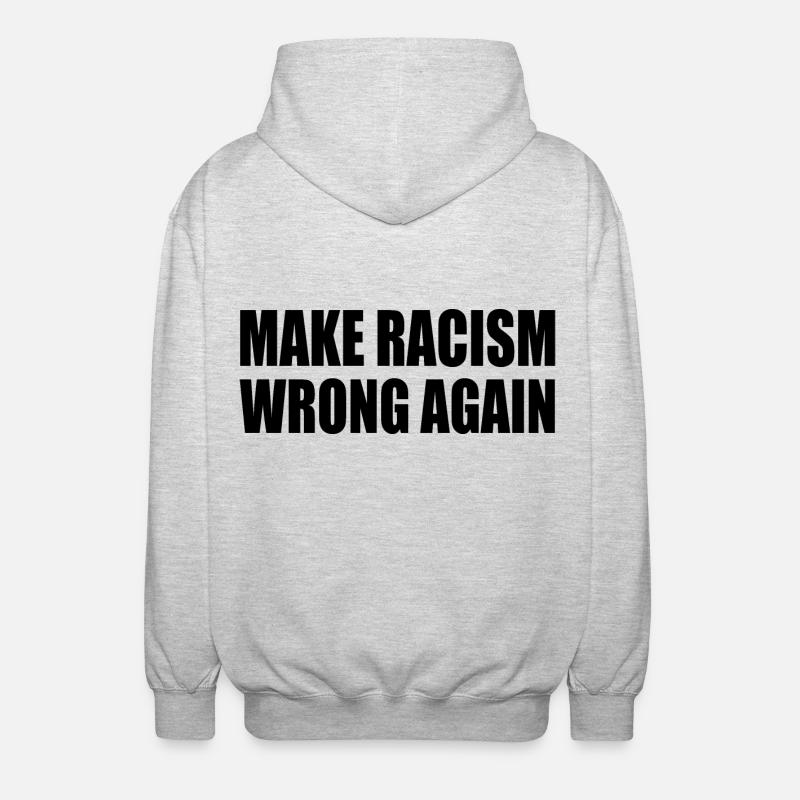 make racism wrong again - Unisex Kapuzenjacke - Hellgrau meliert