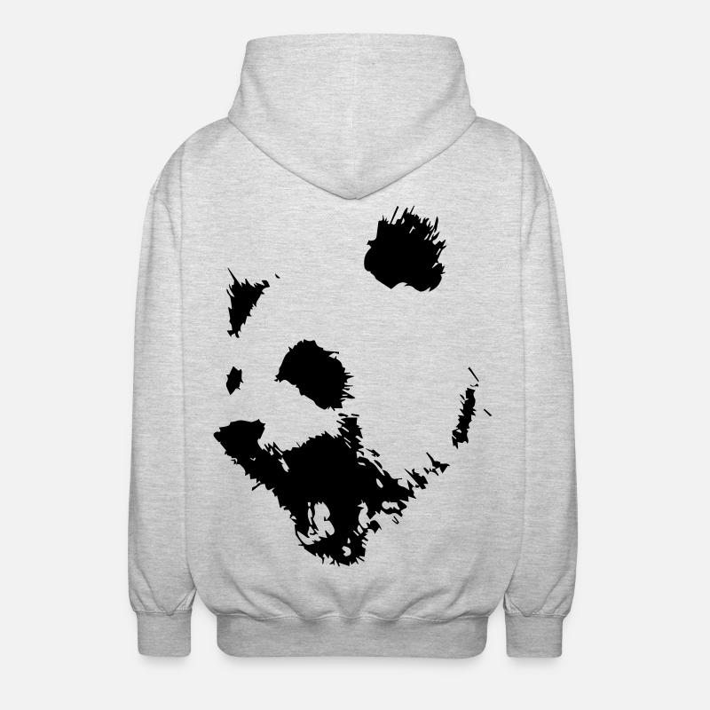 Panda - Unisex Kapuzenjacke - Hellgrau meliert
