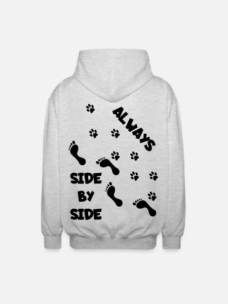 Side by side with dog * - Unisex Hooded Jacket - light heather grey