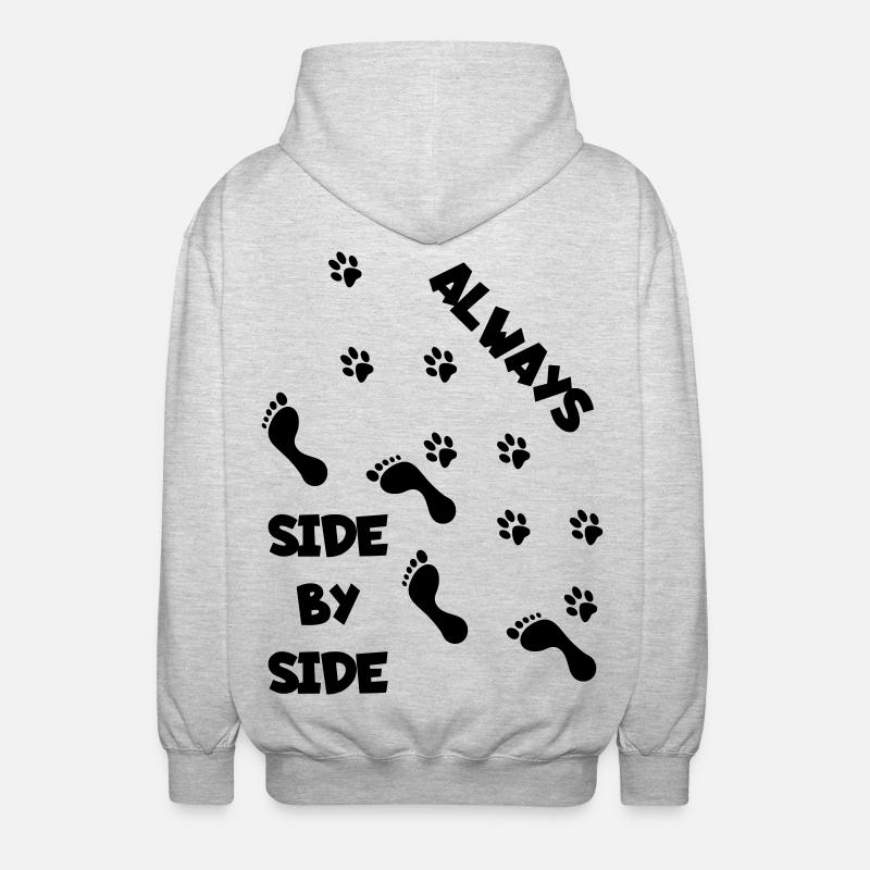 Côte à côte avec chien * - Veste à capuche unisexe - gris clair chiné