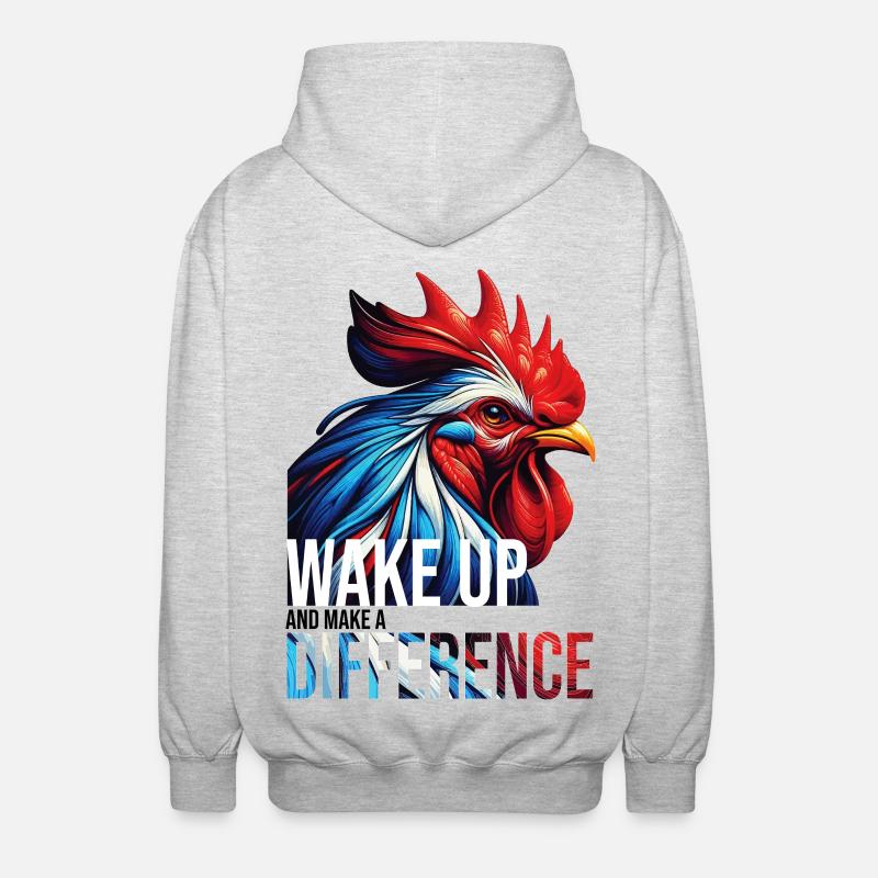 RÉVEILLEZ-VOUS ET FAITES UNE DIFFÉRENCE - Veste à capuche unisexe - gris clair chiné