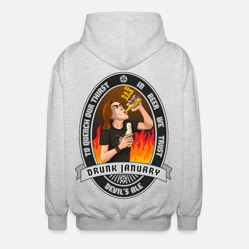 Drunk January - Veste à capuche unisexe - gris clair chiné