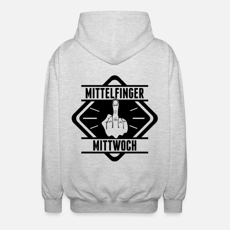 Mittelfinger Mittwoch - Unisex Kapuzenjacke - Hellgrau meliert