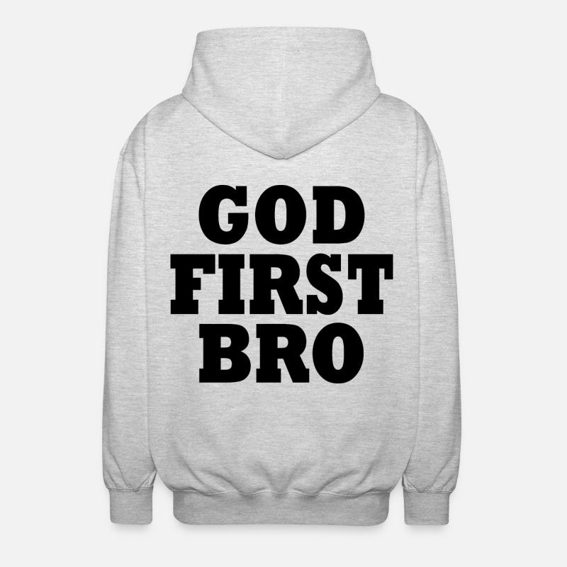 God first bro - Veste à capuche unisexe - gris clair chiné