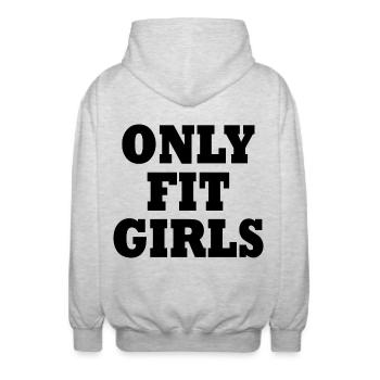 Only fit girls - Unisex Kapuzenjacke - Hellgrau meliert - Hinten - AI Model Male 185 light (185cm)