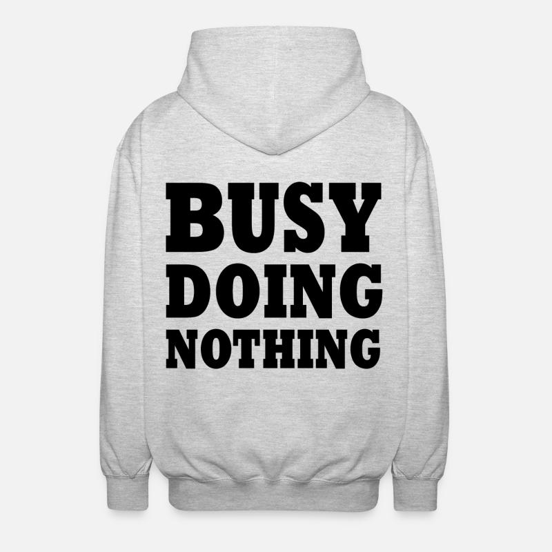 busy doing nothing - Veste à capuche unisexe - gris clair chiné