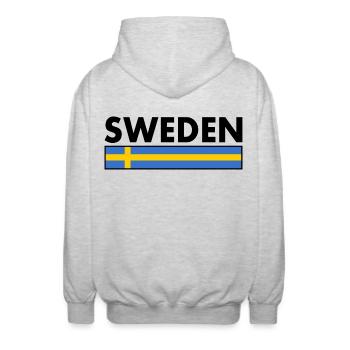 Schweden - Unisex Kapuzenjacke - Hellgrau meliert - Hinten - AI Model Male 185 light (185cm)