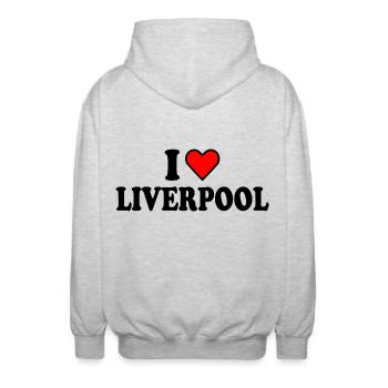 Liverpool - Veste à capuche unisexe - gris clair chiné - Dos - AI Model Male 185 light (185cm)