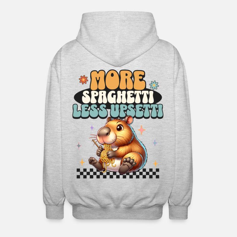 Plus de spaghettis moins d’upsetti - Veste à capuche unisexe - gris clair chiné